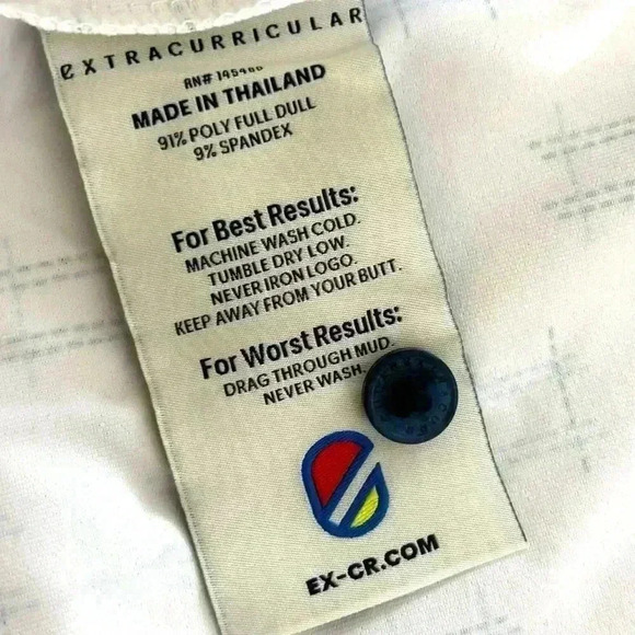 Extracurricular White/Navy “Palm Beach” Short Sleeve Lightweight Men Polo Size2X - Picture 15 of 16